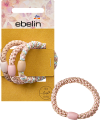 Haargummis geflochten, Pastellfarben, 3 St ebelin