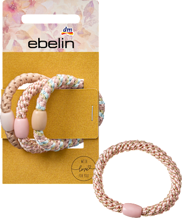 Haargummis geflochten, Pastellfarben, 3 St ebelin
