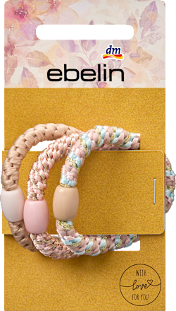 Haargummis geflochten, Pastellfarben, 3 St ebelin
