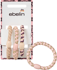 Haargummis geflochten, rosa, beige, 3 St