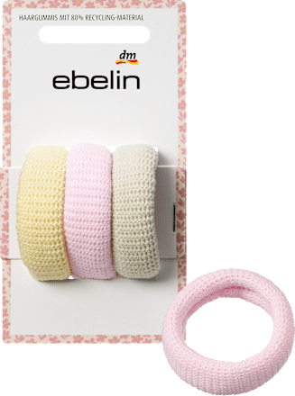 ebelin Haargummis gelb/rosa/salbeigrün, 3 St