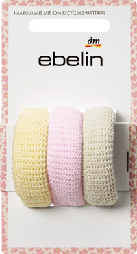 ebelin Haargummis gelb/rosa/salbeigrün, 3 St