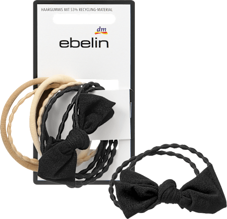 ebelin Haargummis gemischt, schwarz/braun/beige, 8 St