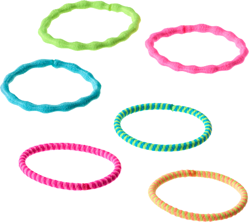Verzamelde haarelastiekjes, kleurenmix, 12 stuks