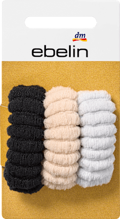 Haargummis gerippt schwarz, beige & grau, 3 St ebelin