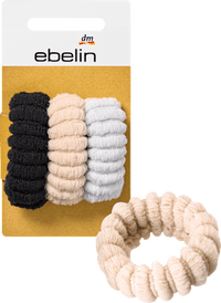 Haargummis gerippt schwarz, beige & grau, 3 St ebelin