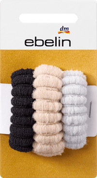 Haargummis gerippt schwarz, beige & grau, 3 St ebelin
