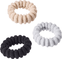 Haargummis gerippt schwarz, beige & grau, 3 St ebelin