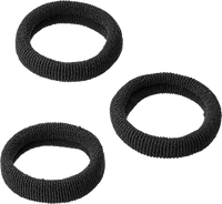 Zwarte geribbelde haarelastiekjes, 9 stuks