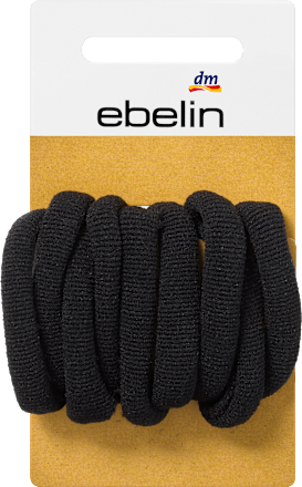 Zwarte geribbelde haarelastiekjes, 9 stuks