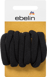 Zwarte geribbelde haarelastiekjes, 9 stuks