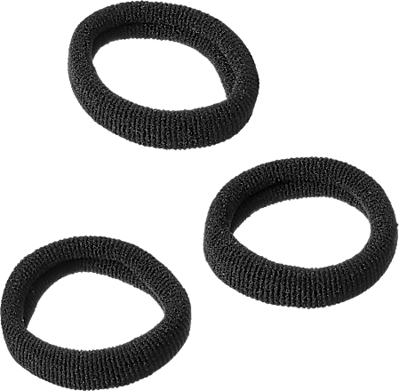 Zwarte geribbelde haarelastiekjes, 9 stuks