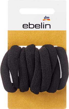 Zwarte geribbelde haarelastiekjes, 9 stuks