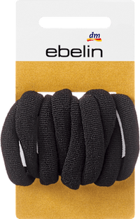 Zwarte geribbelde haarelastiekjes, 9 stuks