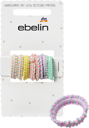 ebelin Haargummis gewellt, pastellfarben, 9 St