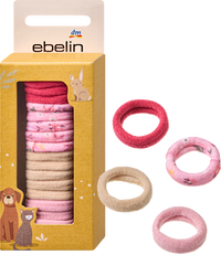 Haargummis in Box, Rot, Rosa, Beige, 20 St ebelin