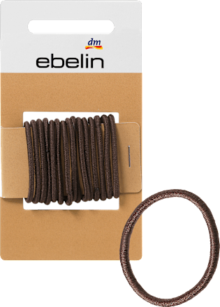 Haargummis klein/dünn braun, 15 St ebelin