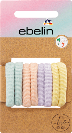 Haarelastiekjes klein zacht kleurrijk, 8 stuks