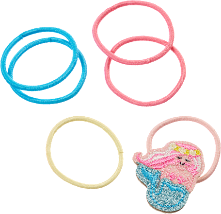 Zeemeermin haarelastiekjes, 6 stuks