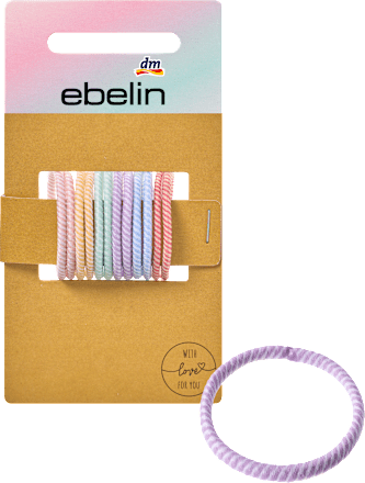 Haarelastiekjes veelkleurig gestreept, 12 stuks