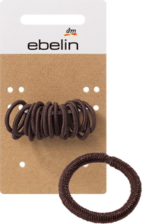 Haarelastiekjes mini bruin, 18 stuks