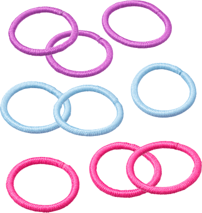 Haargummis mini, bunt, 18 St