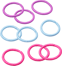 Haargummis mini, bunt, 18 St