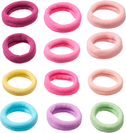 Haargummis mini, Rosa/Bunt-Mix, 12 St