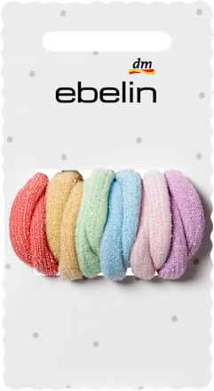 Haargummis mit Glitzerfaden, bunt, 12 St