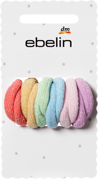 Haargummis mit Glitzerfaden, bunt, 12 St