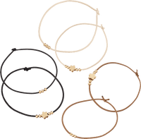 Haargummis mit Perlen, braun/schwarz/beige, 9 St