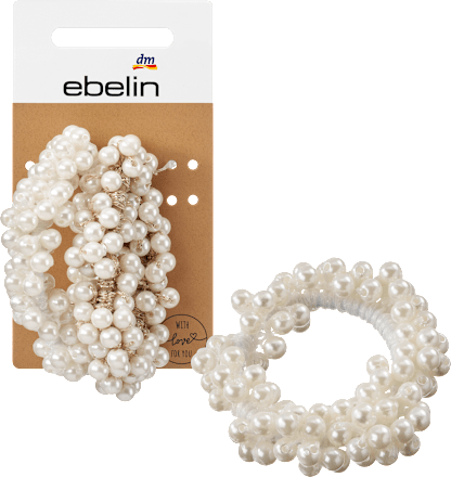 Haarelastiekjes met parels, 2 stuks