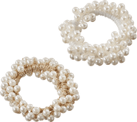 Haarelastiekjes met parels, 2 stuks