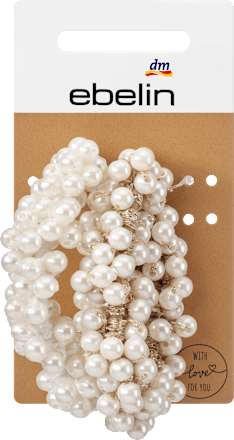 Haarelastiekjes met parels, 2 stuks