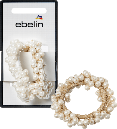 ebelin Haargummis mit Perlen, 2 St