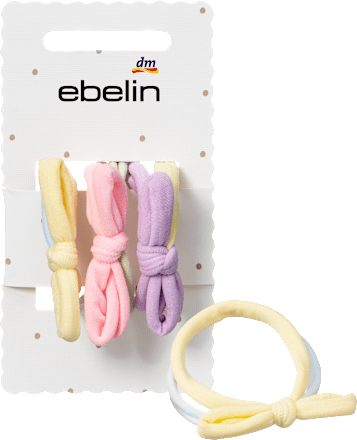 ebelin Haargummis mit Schleifen, pastellfarben, 3 St