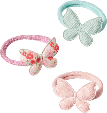 Haarelastiekjes met vlinders, 4 stuks