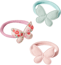 Haarelastiekjes met vlinders, 4 stuks