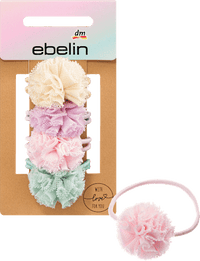 Pompom haarelastiekjes, 4 stuks