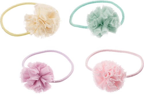 Pompom haarelastiekjes, 4 stuks