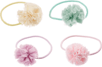 Pompom haarelastiekjes, 4 stuks