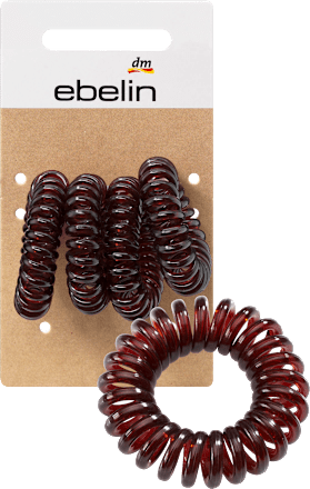 Haarelastiekjes spiraal klein bruin, 4 stuks