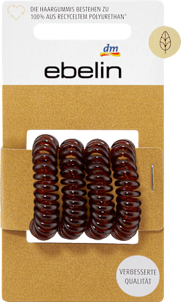 Haargummis Spirale klein braun, 4 St