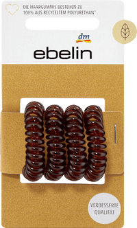 Haargummis Spirale klein braun, 4 St