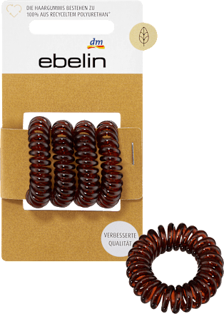 Haargummis Spirale klein braun, 4 St