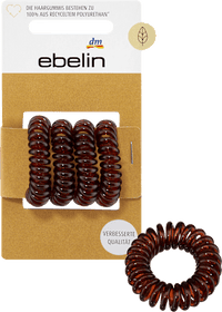 Haargummis Spirale klein braun, 4 St