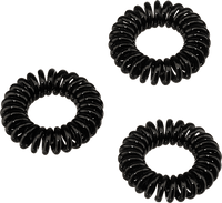 Haarelastiekjes spiraal klein zwart, 4 stuks
