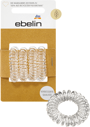 Haargummis Spirale klein transparent, 4 St