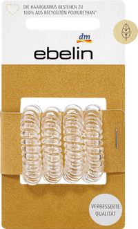 Haargummis Spirale klein transparent, 4 St