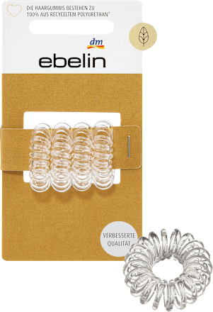 Haarelastiekjes spiraal mini transparant, 4 stuks